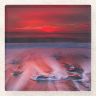 Posavasos De Vidrio Amanecer sobre el mar tempestuoso