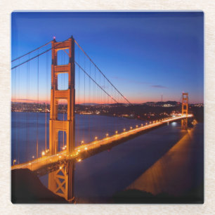 Posavasos De Vidrio Amanecer sobre el puente de San Francisco y del