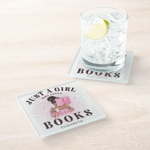 Posavasos De Vidrio Amante de Libros Adorable Personalizado