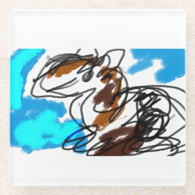 Posavasos De Vidrio Amante de los caballos (Anverso)