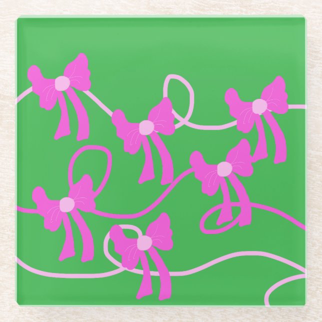 Posavasos De Vidrio Amantes amarillos rosados de arcos dibujados a man (Anverso)