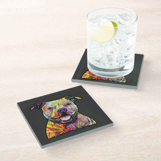 Posavasos De Vidrio Amantes de los perros v01 (Angular)