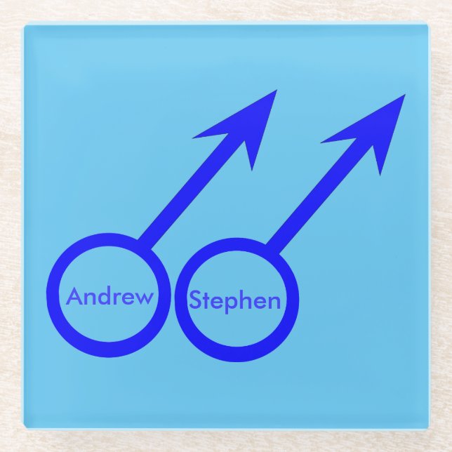 Posavasos De Vidrio Amantes gay de la montaña rusa personalizada (Anverso)