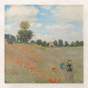 Posavasos De Vidrio Amapolas salvajes de Claude Monet el  , cerca de