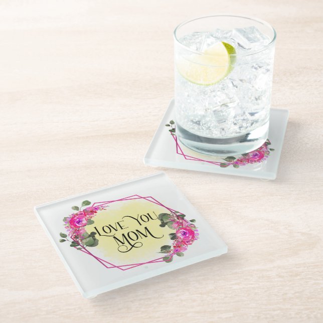 Posavasos De Vidrio Amar a mamá (Angular)