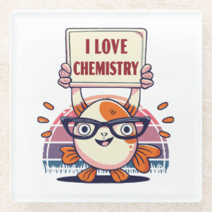 Posavasos De Vidrio Amar Guppies y Química