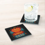 Posavasos De Vidrio Amar más preocupación Menor tipografía<br><div class="desc">Típografía de estilo retro lindo cita arte.</div>