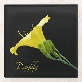 Posavasos De Vidrio amarillo bonito diurno sobre negro