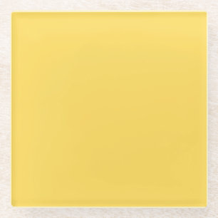 Posavasos De Vidrio Amarillo Mostaza Sólido