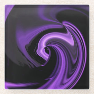 Posavasos De Vidrio Amethyst Purple Abstract Heart