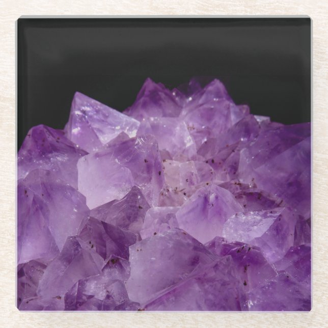 Posavasos De Vidrio Amethyst Uncut Stones (Anverso)