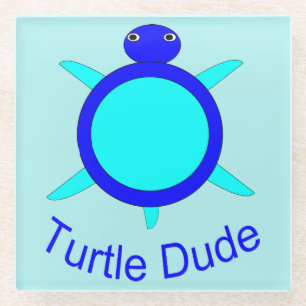 Posavasos De Vidrio Amigo de la Turba Azul Brillante