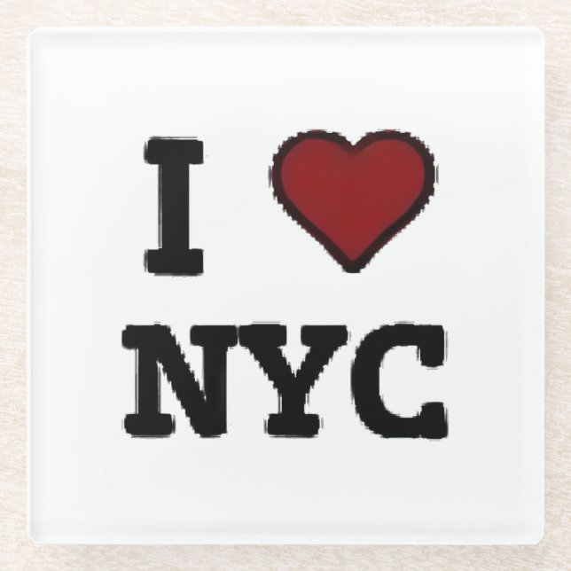 Posavasos De Vidrio Amo a NYC corazón (Anverso)
