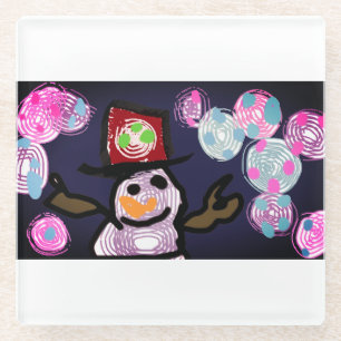 Posavasos De Vidrio Amo de Snowman