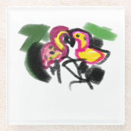 Posavasos De Vidrio amor de Flaming