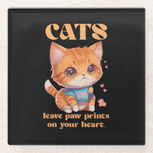 Posavasos De Vidrio amor de gatito lindo