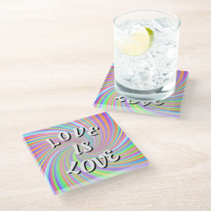 Posavasos De Vidrio Amor Es Amor Orgullo Vidrio Posavasos