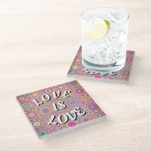 Posavasos De Vidrio Amor Es Amor Orgullo Vidrio Posavasos