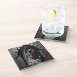Posavasos De Vidrio Amor Gótico Eterno