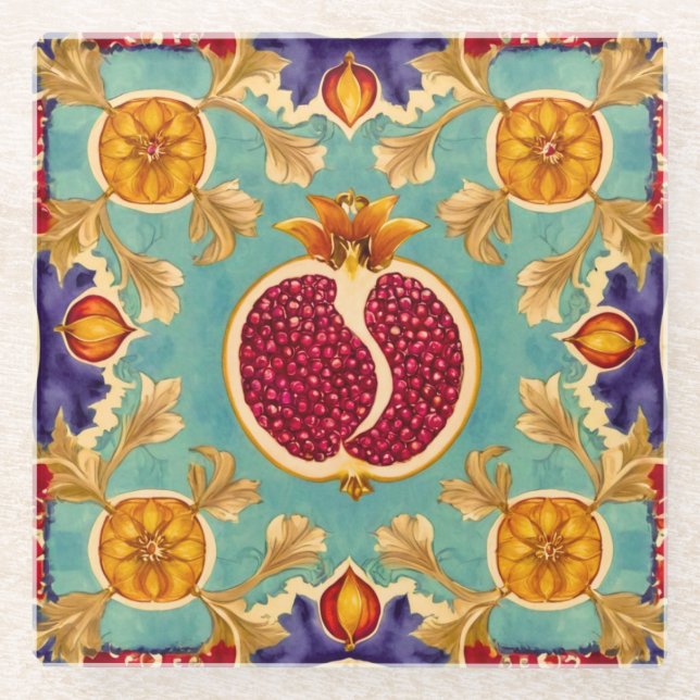 Posavasos De Vidrio Amor granate (Anverso)