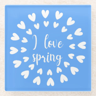 Posavasos De Vidrio Amor primaveral, corazones pequeños