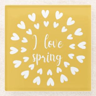 Posavasos De Vidrio Amor primaveral, corazones pequeños