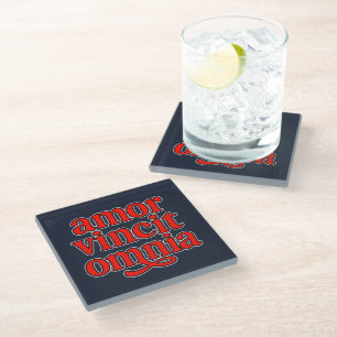 Posavasos De Vidrio Amor vincit omnia