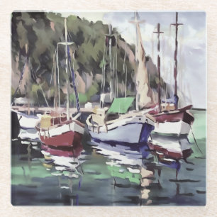 Posavasos De Vidrio Amortización En Turunc Gulet Sailboat Arte De Acrí