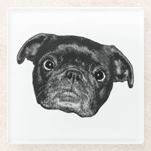 Posavasos De Vidrio Amuleto de mesa con puntos de pug