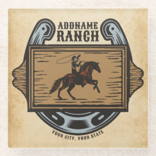 Posavasos De Vidrio AÑADIR A Vaquero DOMICILIO Rancho de Caballo de Fa