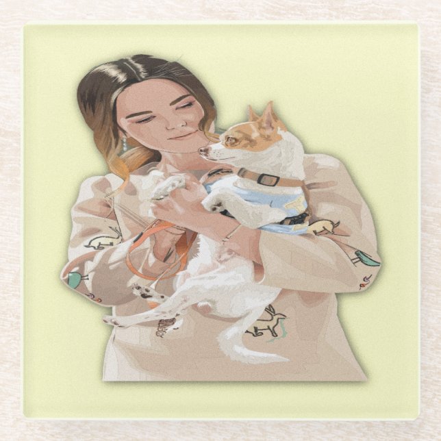 Posavasos De Vidrio Añadir imagen personalizada (Anverso)