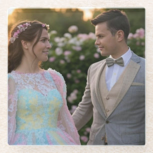 Posavasos De Vidrio Añadir Personalizar de fotografía Boda