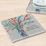 Posavasos De Vidrio Añadir su propia cita motivacional/Inspiradora<br><div class="desc">Personalice esta elegante montaña de cristal con su frase o cita favorita. Está decorado con un colorido diseño de mosaico de árbol de la vida. Haga clic en Personalizar Más adelante para editar el tipo de letra, el tamaño de la fuente y el color de la fuente. Original Mosaico ©...</div>