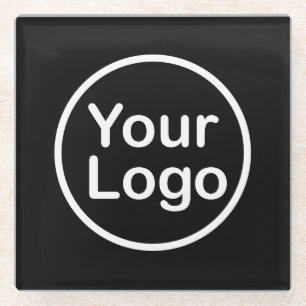 Posavasos De Vidrio Añadir su propio logotipo Fondo negro