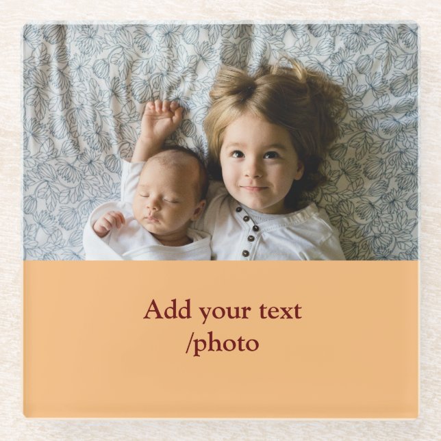 POSAVASOS DE VIDRIO AÑADIR SUS NAVIDADES DE TEXTO DE FOTO (Anverso)