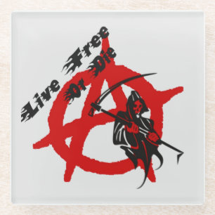 Posavasos De Vidrio Anarchy Grim Reaper