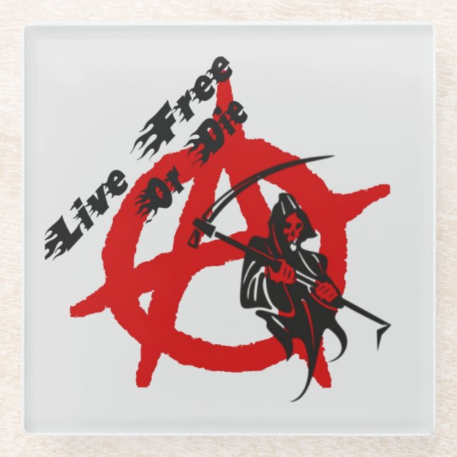 Posavasos De Vidrio Anarchy Grim Reaper (Anverso)