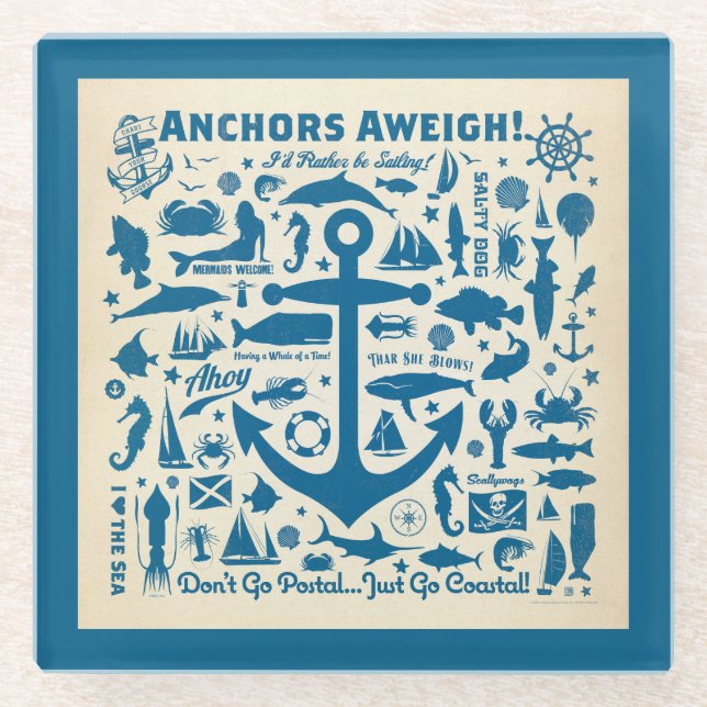 Posavasos De Vidrio ¡Anchors Aweigh! (Anverso)