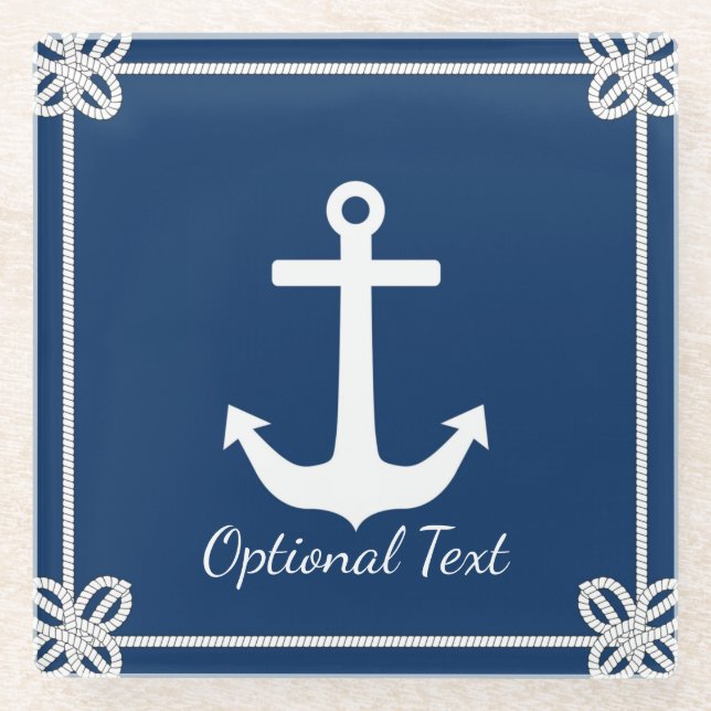 Posavasos De Vidrio Anclaje en tramo erótico nautico (Anverso)