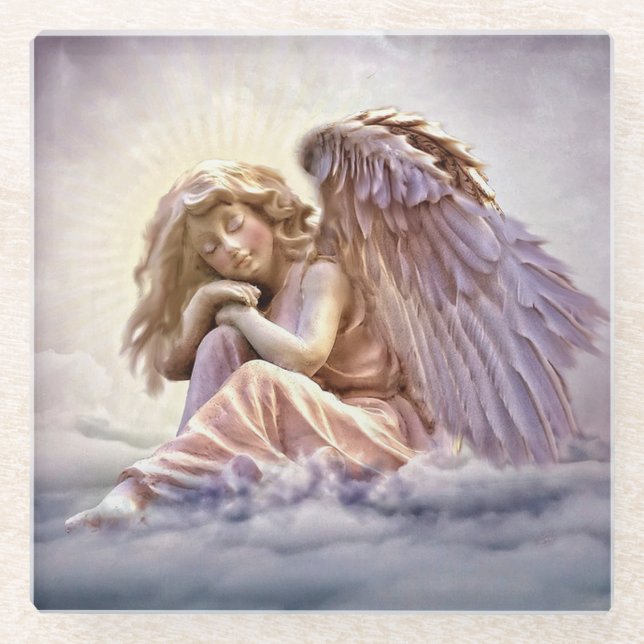 Posavasos De Vidrio Ángel (Anverso)