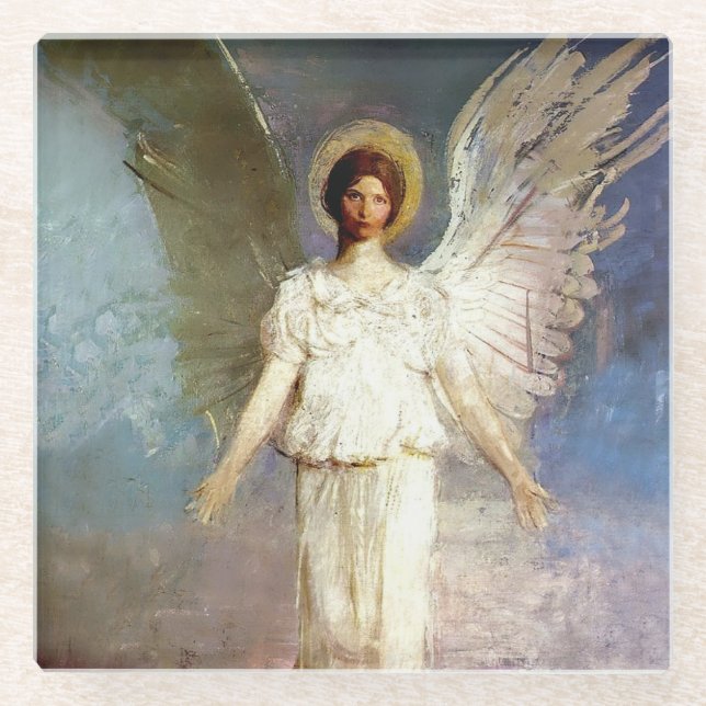 Posavasos De Vidrio “Angel al mediodía” de Abbott Thayer (Anverso)