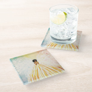 Posavasos De Vidrio Angel Bright Glass Coaster