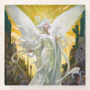 Posavasos De Vidrio Angel Fantasy Art