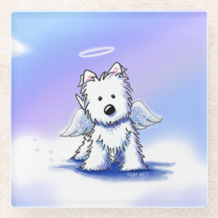 Posavasos De Vidrio Ángel Westie