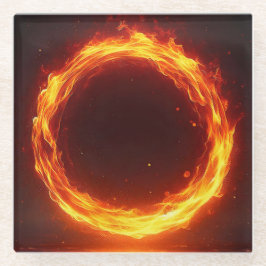 Posavasos De Vidrio anillo de fuego
