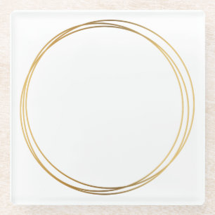 Posavasos De Vidrio Anillos de efecto oro