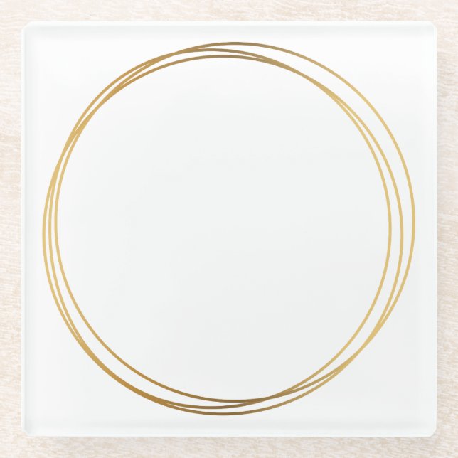 Posavasos De Vidrio Anillos de efecto oro (Anverso)