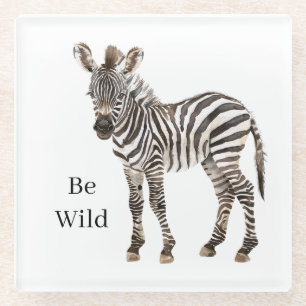 Posavasos De Vidrio Animal de safari cebra