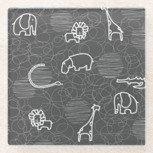 Posavasos De Vidrio animales 5 del safari