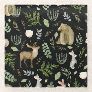 Posavasos De Vidrio Animales Curados: Mano de acuarela dibujada.